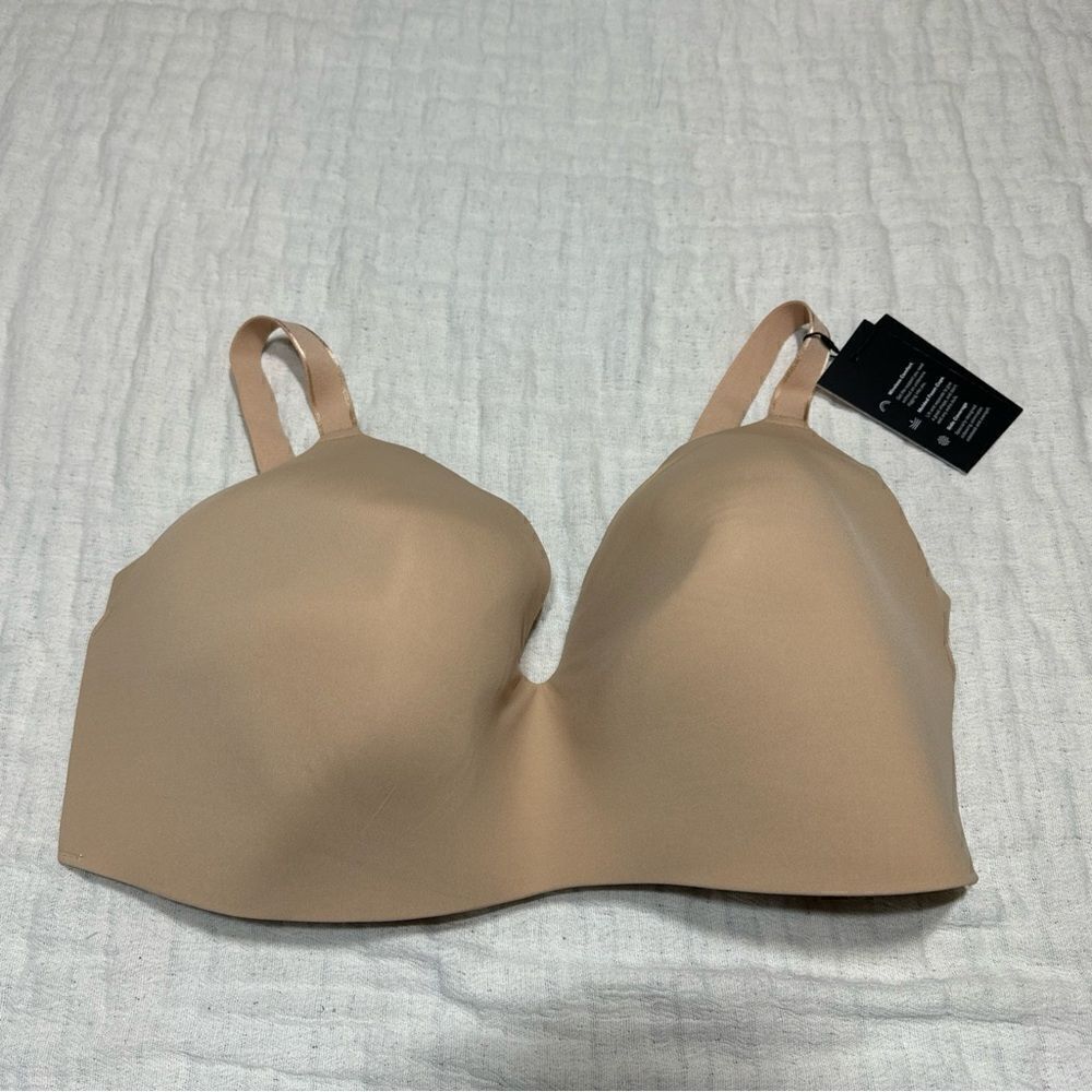 Knix Wing Woman Contour Bra Wire Free Molded Foam Cups Size 8++ Beige NWT